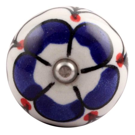 Navy Blue Canterbury Bells Ceramic Wine Stopper